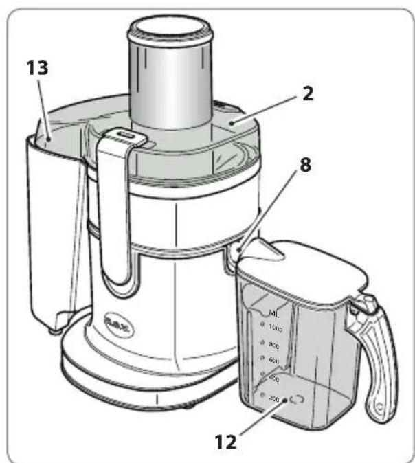 RGV Industrial Juicer - Before you assemble the juicer, ensure that the power cord is unplugged. - 8