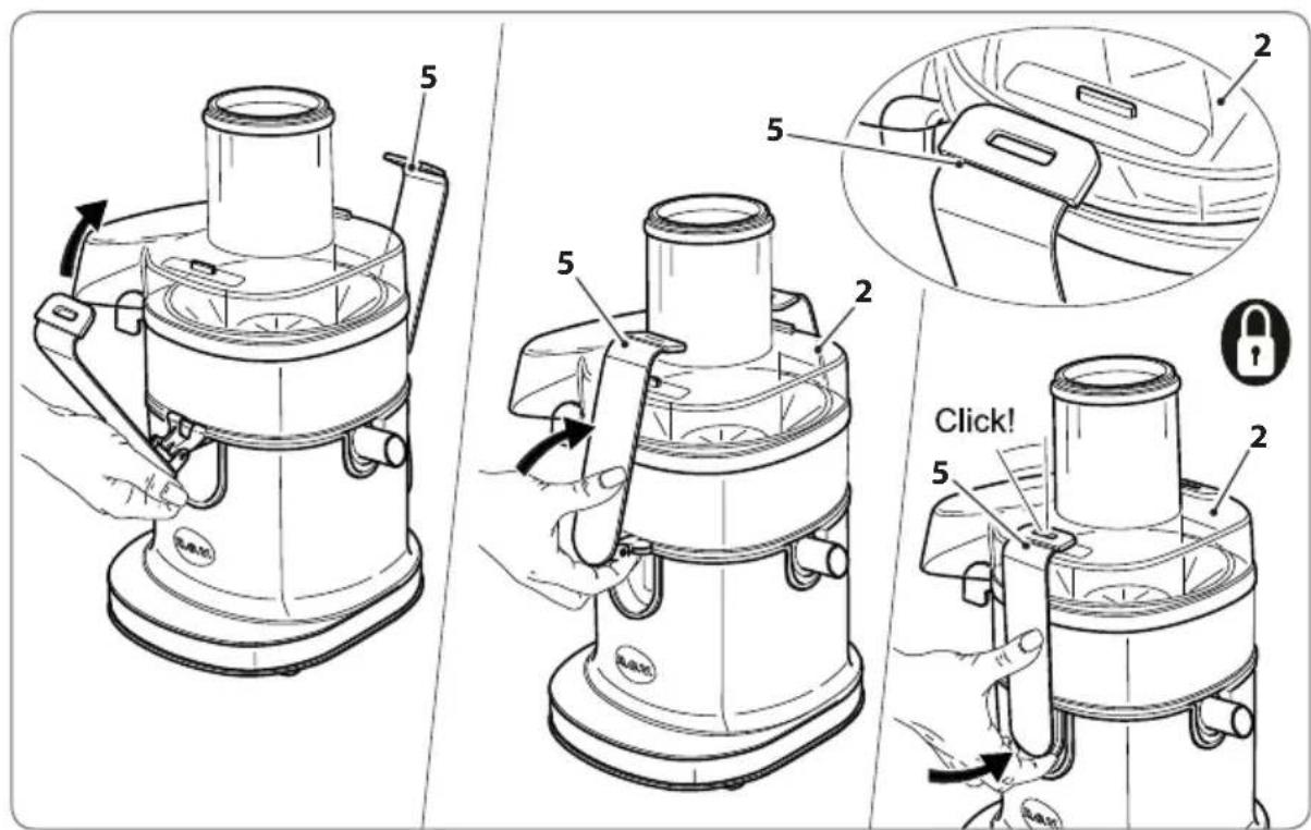 RGV Industrial Juicer - Prima di assemblare l'apparecchio, assicurarsi che il cavo di alimentazione sia scollegato. - 4