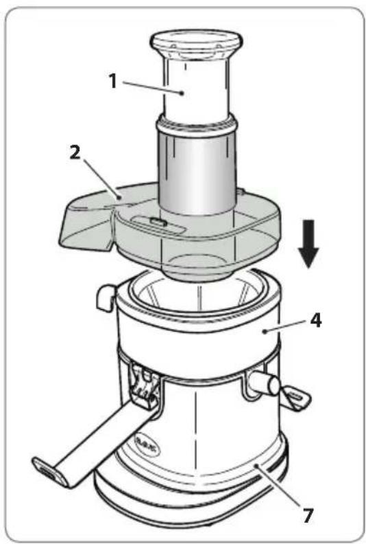RGV Industrial Juicer - Prima di assemblare l'apparecchio, assicurarsi che il cavo di alimentazione sia scollegato. - 3