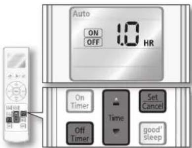 SAMSUNG AQ18VBEX - Le temps préconfiguré de l'On Timer est plus long que celui de l'Off Timer - 1