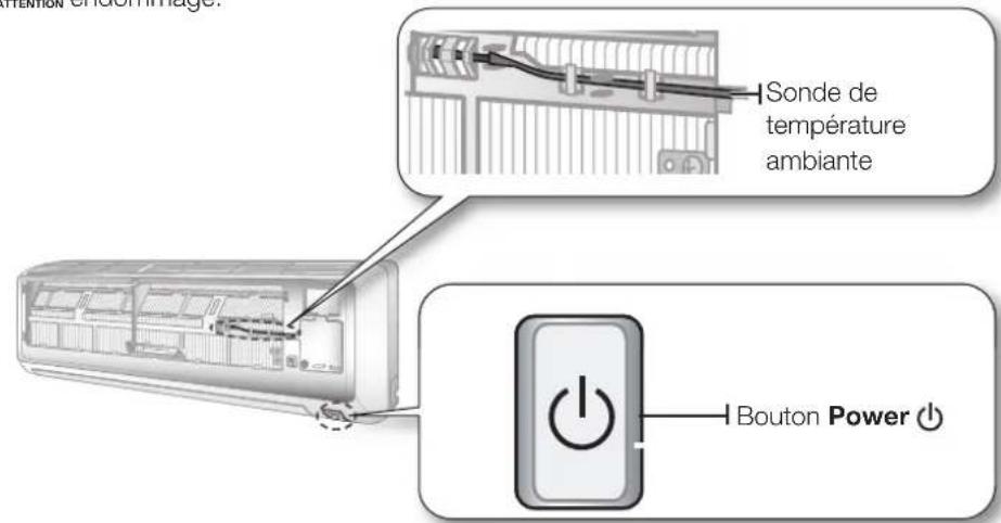 SAMSUNG AQ18VBEX - Bouton d'alimentation, Capteur de température ambiante et Capteur d'humidité - 1