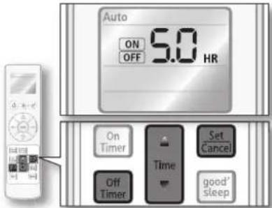 SAMSUNG AQ18VBEX - Le temps préconfiguré de l'On Timer est plus courte que celui de l'Off Timer - 1