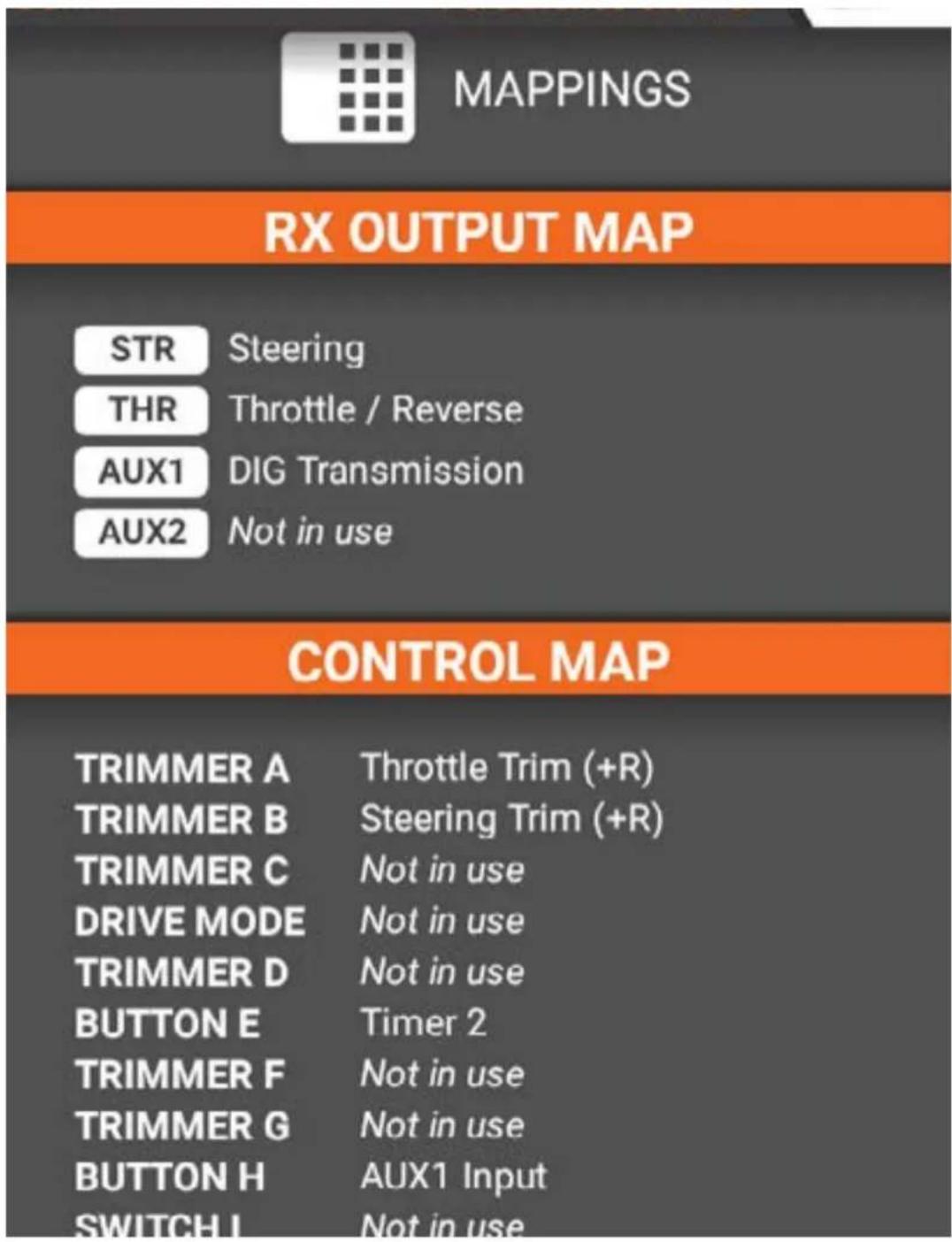 SPEKTRUM iXSR - MAPPINGS - 1