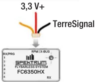 3,3 V+ TerreSignal RX/PRG RPM | X-BUS SPEKTRUM FLYBARLESS SYSTEM FC6350HX RX