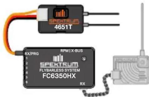 SPECTRUM 4651T RX/PRG RPM | X-BUS SPEKTRUM FLYBARLESS SYSTEM FC6350HX RX