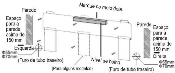 SAMSUNG AR12CRHGAWK - Passo 2: Instalar a placa de montagem na parede - 1