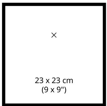 × 23 x 23 cm (9 x 9")