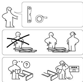 Diagram illustrating three safety rules: using a device to prevent accidents, performing physical exercises with no clear signs, and using a device to prevent errors.