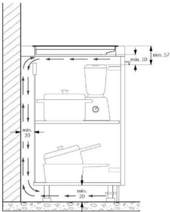 HAIER HAIF64IRB1S - Platums 60 - 65 - 80 uz pamatnes ar plauktiem - 1