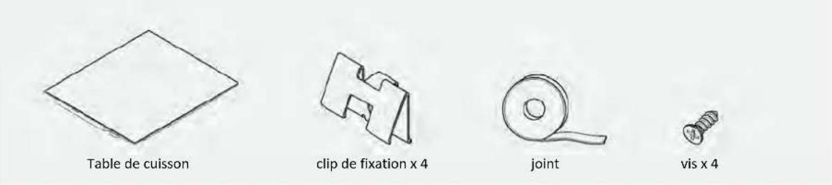 Table de cuisson clip de fixation x 4 joint vis x 4