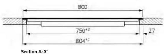 800 750⁺² 804⁺¹ 27 Section A-A'