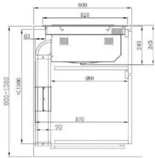 CANDY CIH8I4CE - Dimensioni del mobile e della canna fumaria - 2