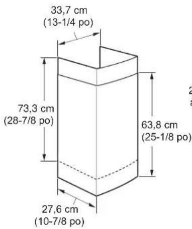 33,7 cm (13-1/4 po) 73,3 cm (28-7/8 po) 63,8 cm (25-1/8 po) 27,6 cm (10-7/8 po)