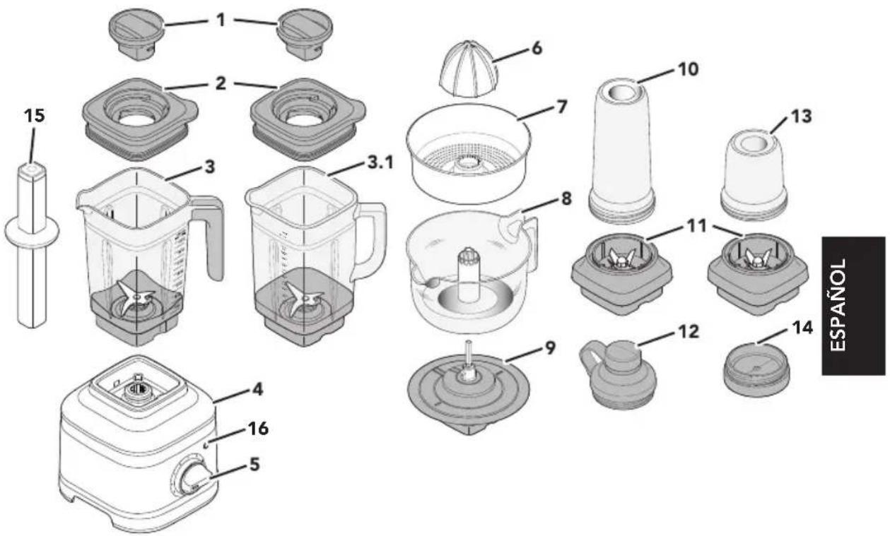 KITCHENAID KSB4031 - PIEZAS Y CARACTERÍSTICAS - 1