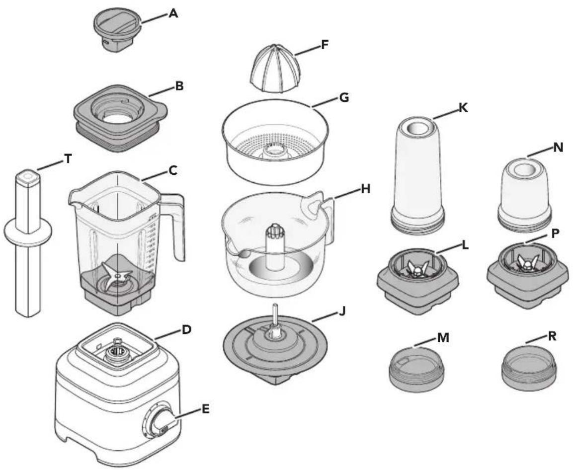 KITCHENAID KSB1332 - PIÈCES ET CARACTÉRISTIQUES - 1