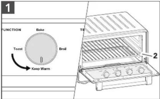 KITCHENAID KCO213 - UTILISATION DE LA FONCTION WARM (MAINTIEN AU CHAUD) - 1