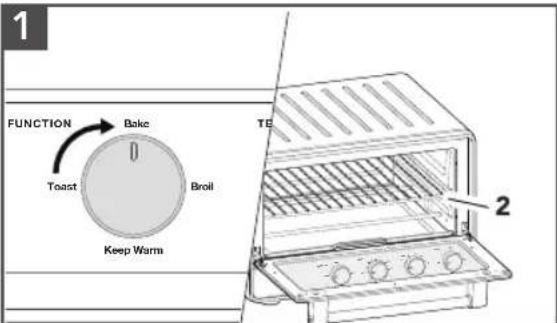 KITCHENAID KCO213 - USING THE BAKE FUNCTION - 1