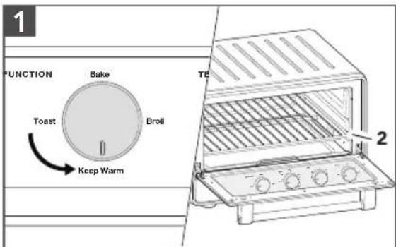 KITCHENAID KCO213 - USING THE WARM FUNCTION - 1