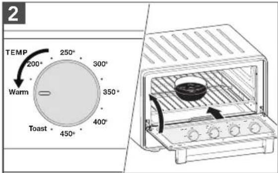2 TEMP 200° 250° 300° Warm 350° Toast 450° 400°
