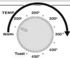TEMP 200° 250° 300° 350° Warm Toast + 450° 400°