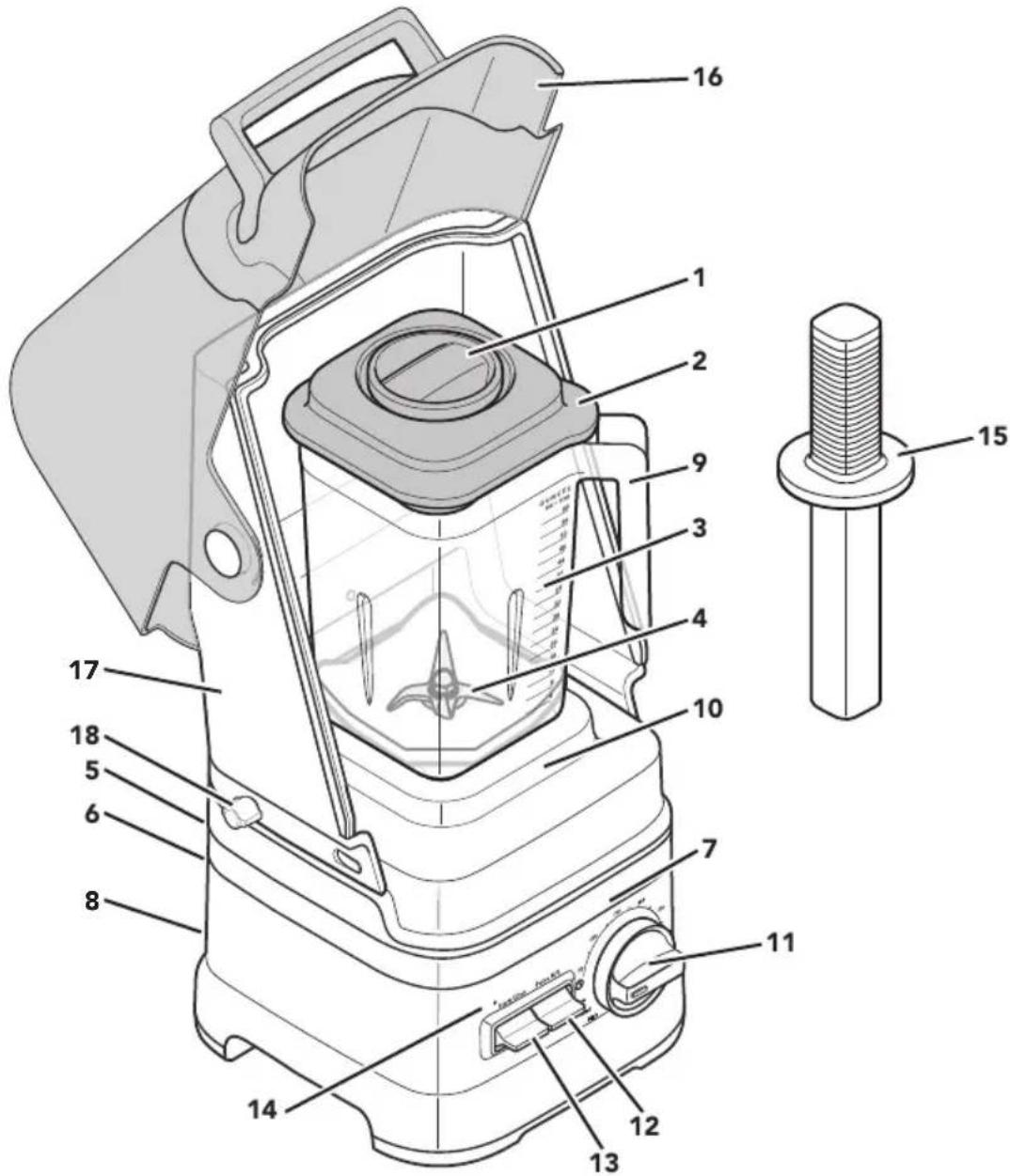 KITCHENAID KSBC1B2 - PIÈCES ET CARACTÉRISTIQUES - 1