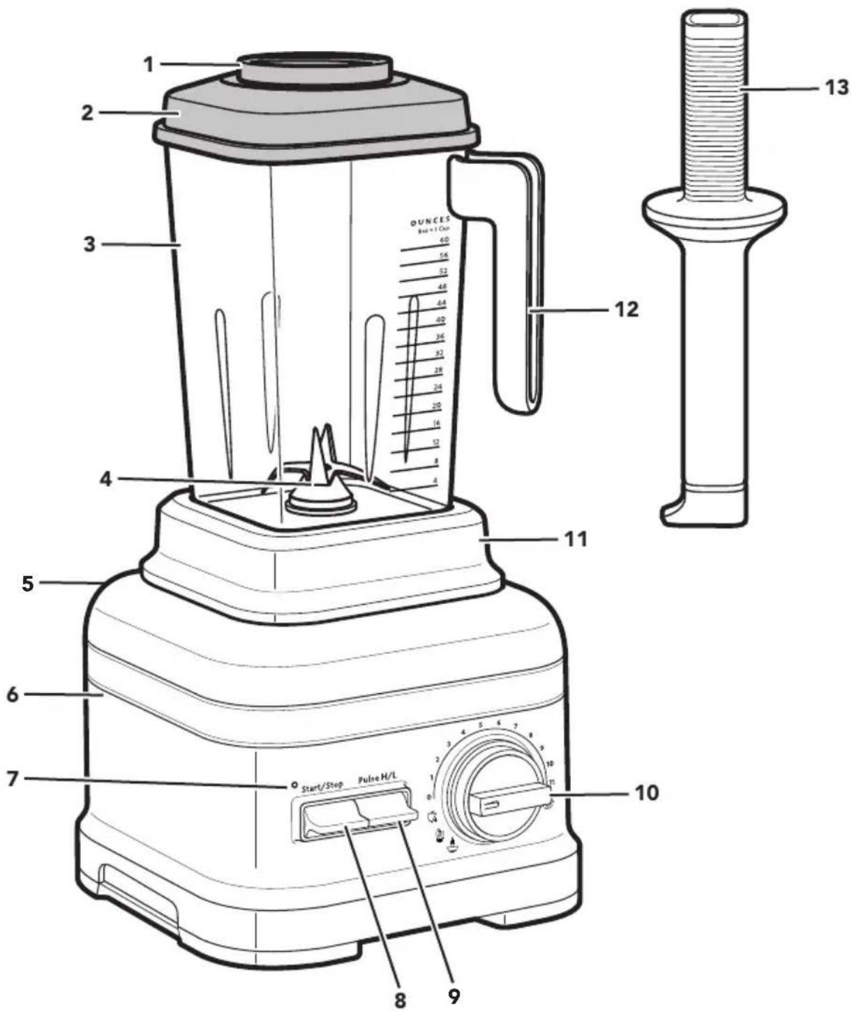 KITCHENAID KSB7068OB - PARTS AND FEATURES - 1