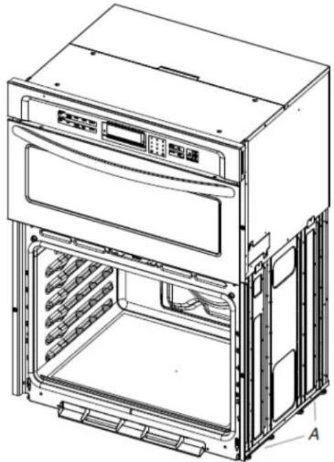 KITCHENAID KOEC527 - Ubicación de las patas del horno - 1