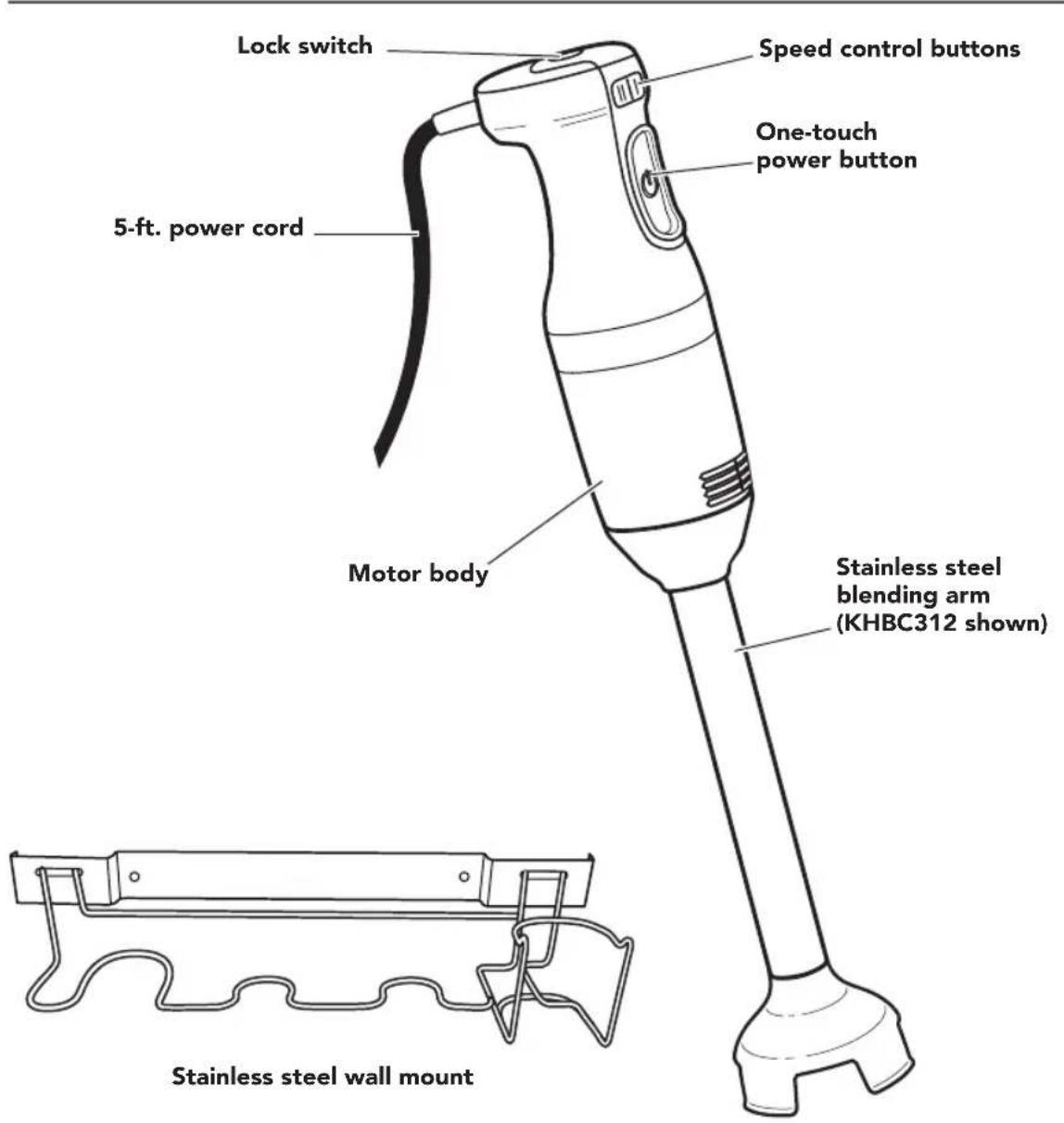 KITCHENAID KHBC310OB - COMMERCIAL IMMERSION BLENDER PARTS - 1