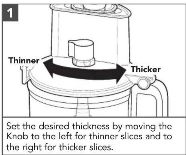 KITCHENAID KFP1320 - ADJUSTING THE SLICING THICKNESS - 1