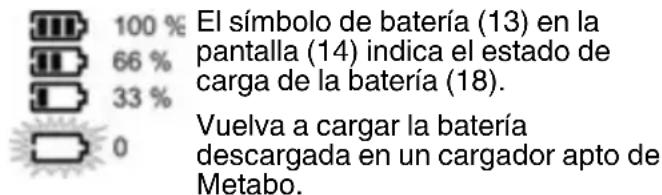 METABO R 12-18 DAB+ BT - Indicación del estado de carga de la batería - 1