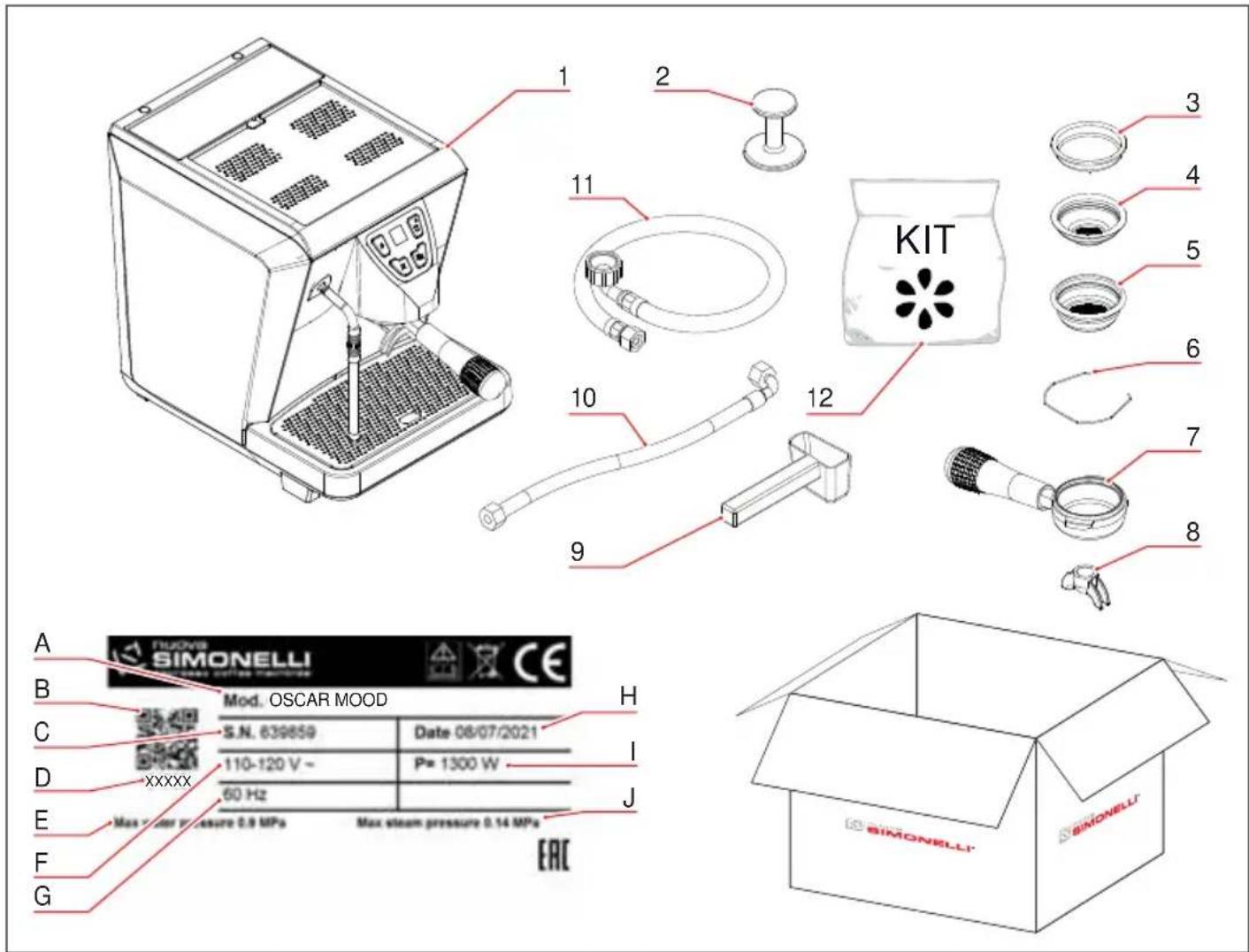 NUOVA SIMONELLI Oscar Mood - CONTRÔLES DES CONTENUS - 1