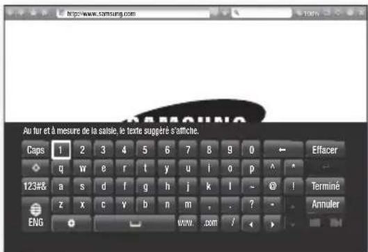 SAMSUNG HT-F5550K - Utilisation de la fenêtre contextuelle du clavier - 1