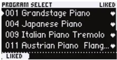 KORG Grandstage X - Sélection d'un programme dans la liste de programmes - 3