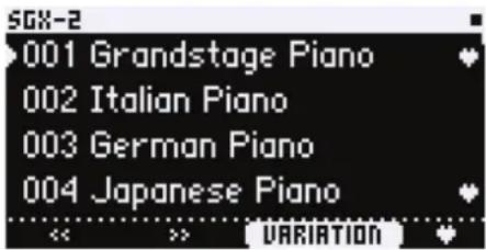 KORG Grandstage X - Sélection d'un programme dans la liste de programmes - 5