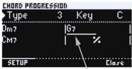 KORG Grandstage X - Paramètres de la fonction de progression d'accords - 3