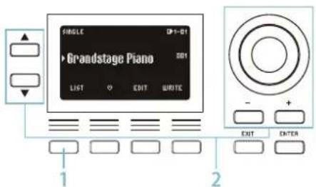 KORG Grandstage X - Sélection d'un programme dans la liste de programmes - 1