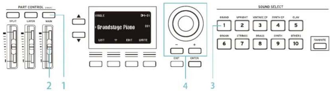 KORG Grandstage X - Sélection du programme (son) principal - 1