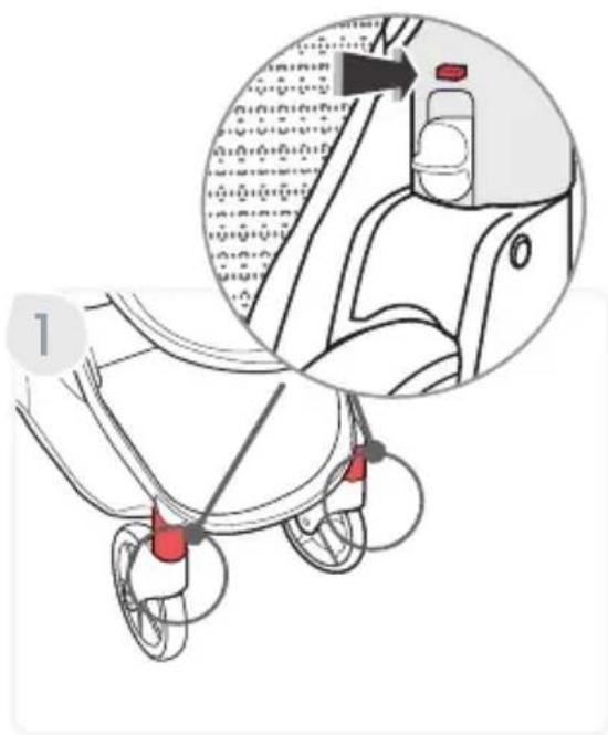BRITAX Grove - Removing the Front Wheels - 1