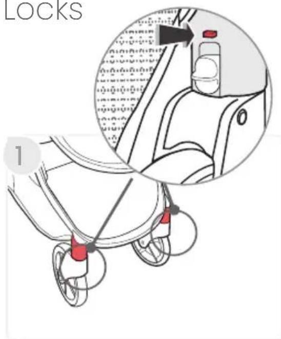 BRITAX Grove - Using the Front Wheel Swivel Locks - 1