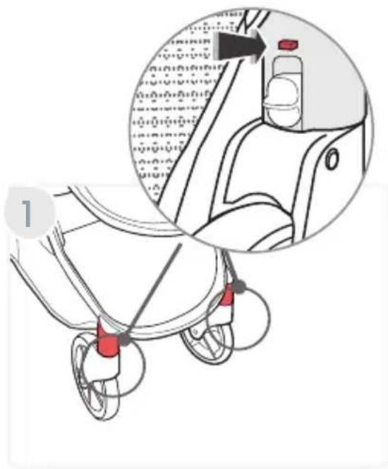 BRITAX Grove - Cómo Retirar las Ruedas Delanteras - 1