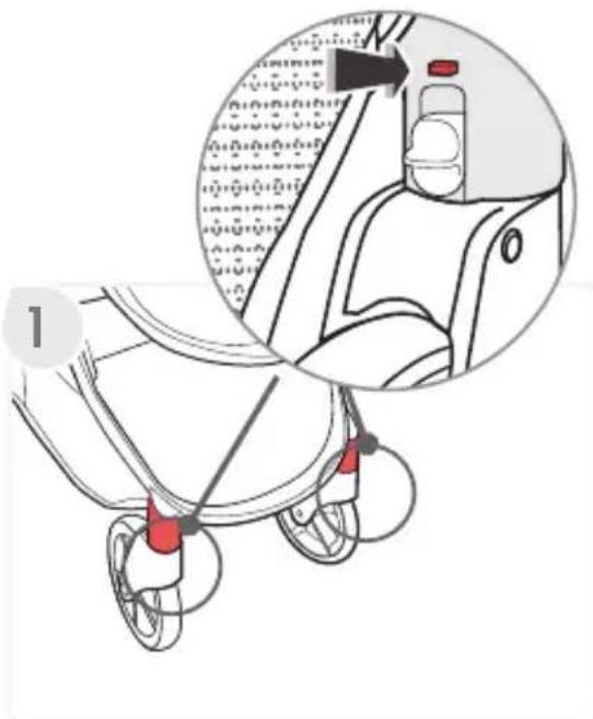 BRITAX Grove - Utilisation du Verrou de Pivotement des Roues Avant - 1