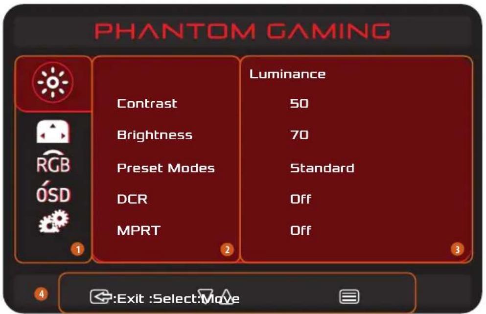 ASROCK PG27FFT1A - Acceder au menu OSD - 1