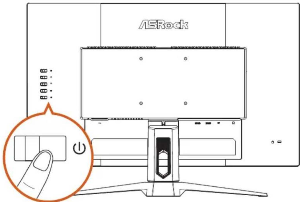 ASROCK PG27FFT1A - Mise sous tension/hors tension du moniteur - 1