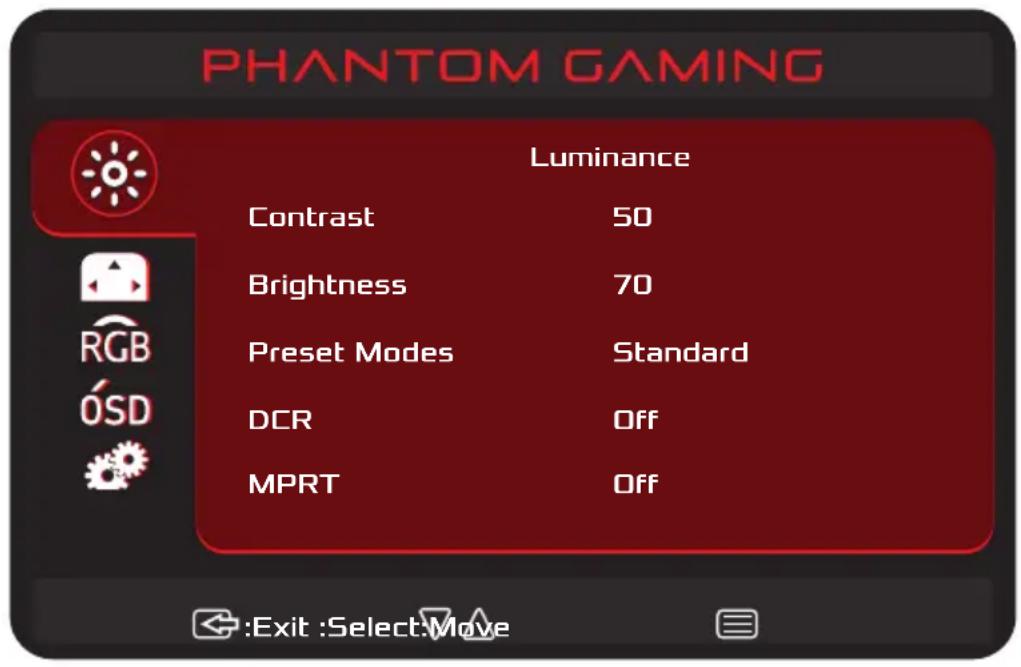 ASROCK PG27FFT1A - Menus OSD - 1