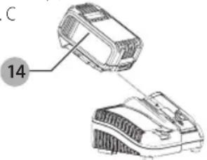 DEWALT DCE570 - Charging a Battery (Fig. A, C) - 1