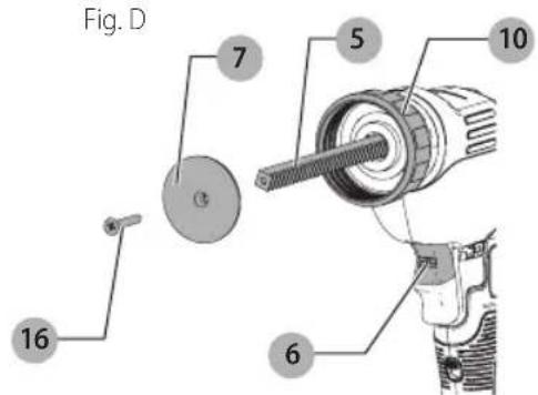 DEWALT DCE570 - Cómo cambiar los sostenedores de material (Fig. D) - 1