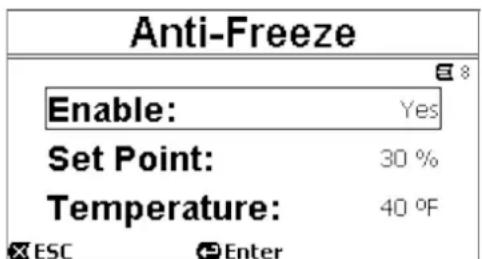 DAB ESwim - La rubrique « Antifreeze » du menu permet de : - 1
