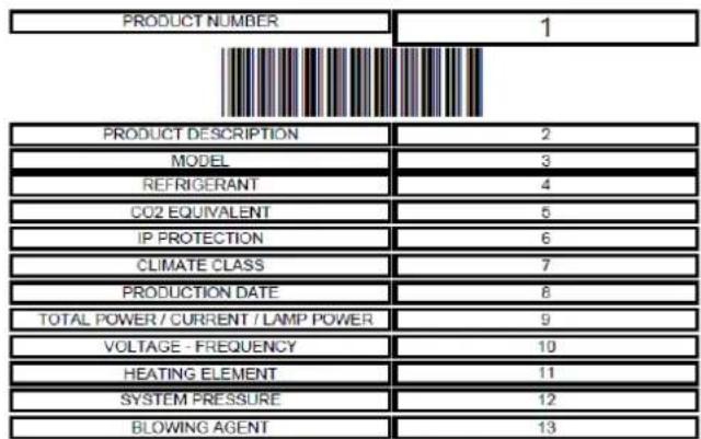 Hoshizaki Premier M 60 L DR - LABEL MET PRODUCTBESCHRIJVING - 1