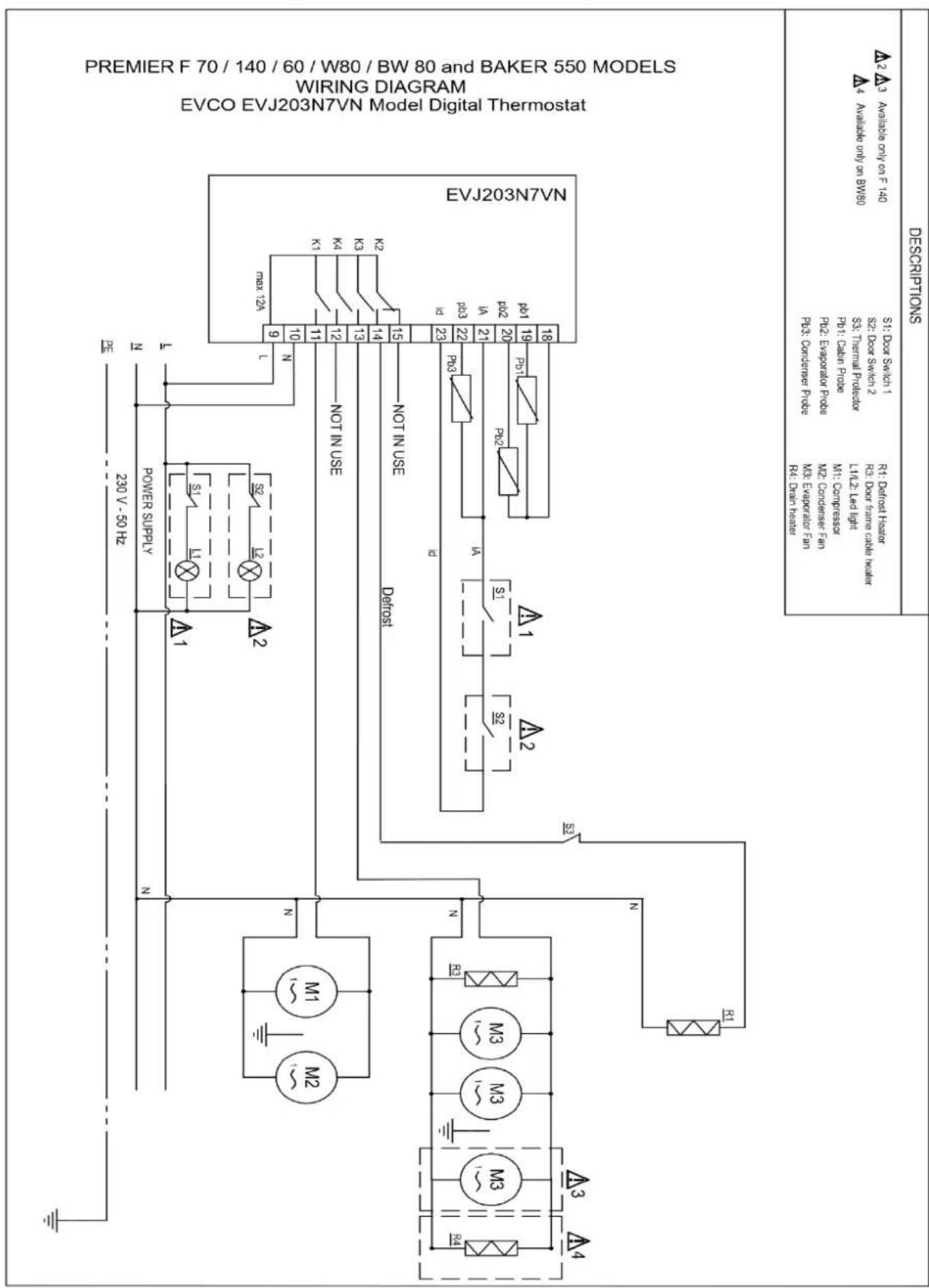Hoshizaki Premier K 60 L DR - ELECTRICAL WIRING DIAGRAM (FOR CABINET REFRIGERATOR MODELS) - 2