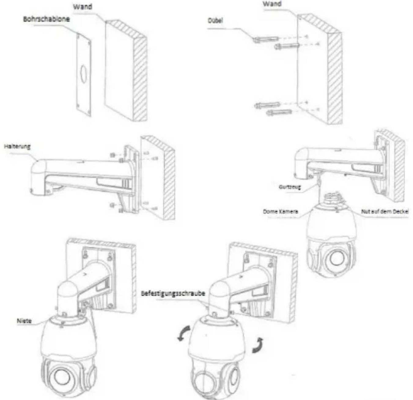 GROTHE VK 1099/402 - INSTALLATION SPEED DOME IP 25X-33X KAMERA - 1